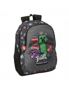 Safta Minecraft Graffiti Mochila - 23L - Adaptable a Carro - Espalda Acolchada - Portabotellas - Cremallera con Doble Tirador