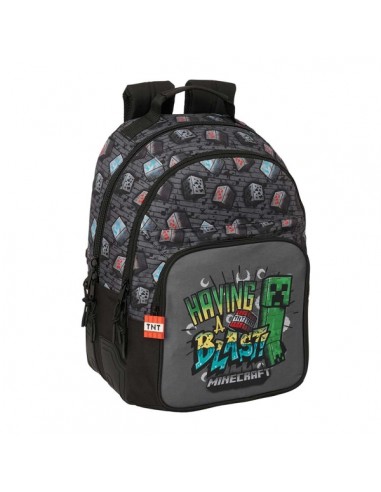 Safta Minecraft Graffiti Mochila - Adaptable a Carro - Bolsillo Frontal - Portabotellas - Cremallera con Doble Tirador - Asa