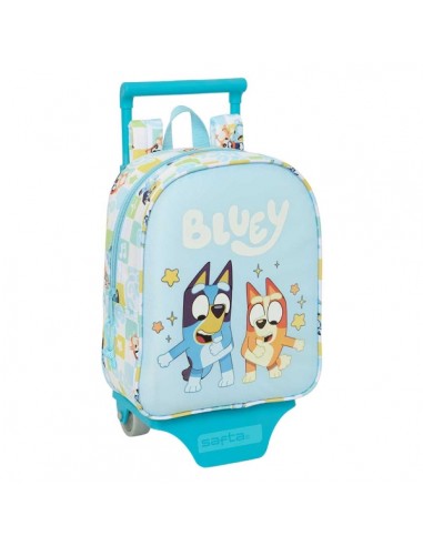 Safta Bluey Ready Mochila con Carro - Extraible - 6L - Tarjeta de Identificacion Personal - Asa de Mano - 22x27x10cm - Color