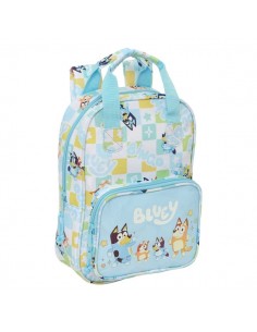 Safta Bluey Ready Mochila Infantil - Tarjeta de Identificacion Personal - Bolsillo Frontal - Hombreras Acolchadas - 20x28x8cm