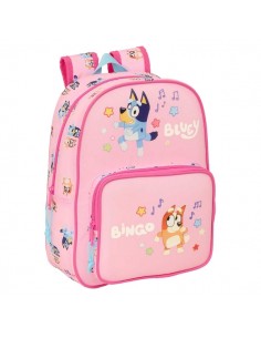Safta Bluey Dance Mochila Infantil - Portabotellas - Bolsillo Frontal - Adaptable a Carro - Hombreras Acolchadas - 26x34x11cm