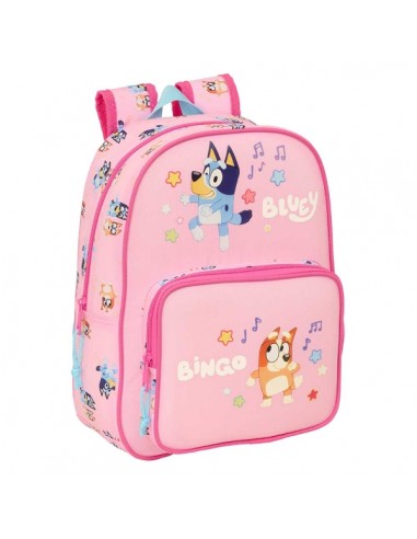 Safta Bluey Dance Mochila Infantil - Portabotellas - Bolsillo Frontal - Adaptable a Carro - Hombreras Acolchadas - 26x34x11cm
