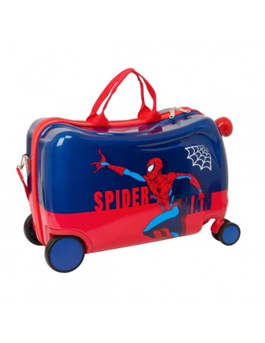 Safta Spider-Man Maleta Trolley Infantil - Reposapies - Bandolera Ajustable - Asas de Mano - Tiradores con Ranura para