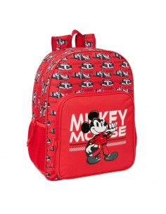 Safta Mickey and Friends Racing Mochila - Adaptable a Carro - Bolsillo Frontal - Portabotellas - Cremallera con Doble Tirador