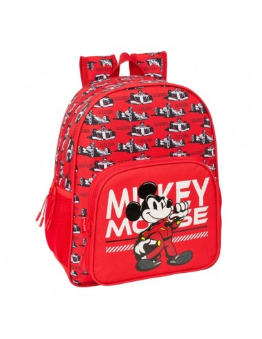 Safta Mickey and Friends Racing Mochila - 15L - Adaptable a Carro - Bolsillo Frontal - Portabotellas - Cremallera con Doble