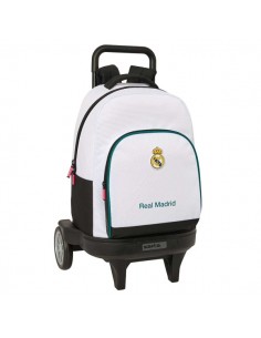 Safta Real Madrid Equipacion 26 27 Mochila con Carro - Extraible - 33L - Portabotellas - Ruedas Antivibracion - Doble Tirador