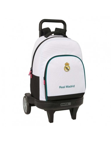 Safta Real Madrid Equipacion 26 27 Mochila con Carro - Extraible - 33L - Portabotellas - Ruedas Antivibracion - Doble Tirador
