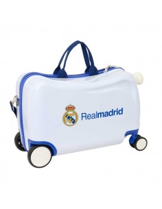 Safta Real Madrid Equipacion 26 27 Maleta Trolley Infantil - Reposapies - Bandolera Ajustable - Asas de Mano - Tiradores con