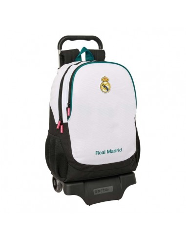 Safta Real Madrid Equipacion 26 27 Mochila con Carro - Extraible - 23L - Portabotellas - Cremallera - Doble Tirador - Asa de