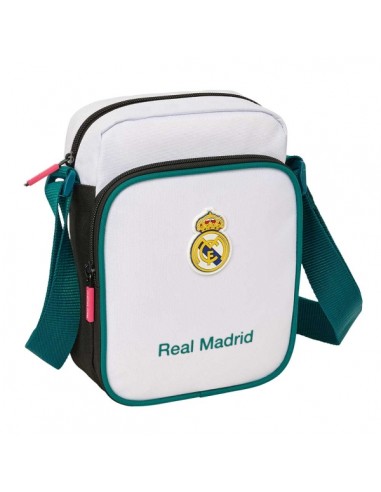 Safta Real Madrid Equipacion 26 27 Bolsito con Bandolera Ajustable - Cierre con Cremallera - Compartimento Trasero con Velcro