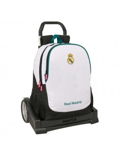 Safta Real Madrid Equipacion 26 27 Mochila con Carro Evolution - Extraible - 23L - Portabotellas - Doble Tirador - Asa de