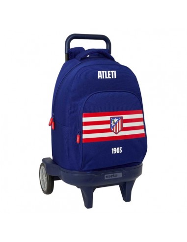 Safta Atletico de Madrid Mochila con Carro - Extraible - 33L - Portabotellas - Tarjeta de Identificacion Personal - Ruedas