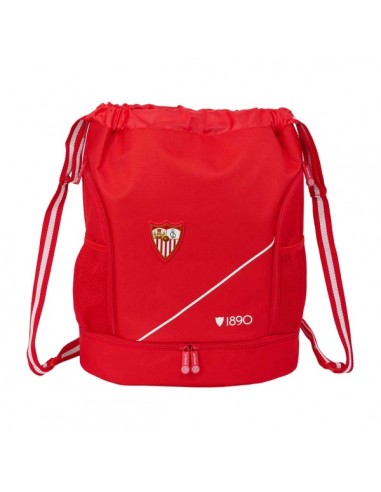 Safta Sevilla FC Saco Mochila - Cremallera Bidireccional - Portabotellas - Hombreras de Cinta Ajustables - Compartimento