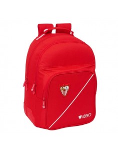 Safta Sevilla FC Mochila - Adaptable a Carro - Bolsillo Frontal - Portabotellas - Cremallera con Doble Tirador - Asa de Mano
