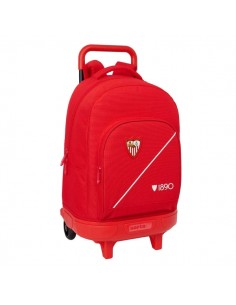 Safta Sevilla FC Mochila con Carro - Extraible - 33L - Portabotellas - Tarjeta de Identificacion Personal - Cremallera con