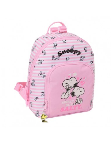 Safta Snoopy Mini Mochila - Bolsillo Frontal y Trasero - Cremallera - Hombreras Ajustables - Asa Superior - Compacta y Ligera
