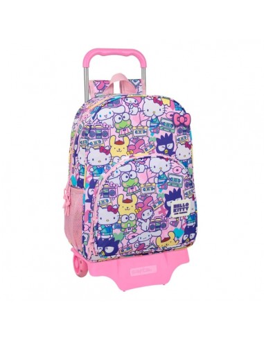 Safta Hello Kitty and Friends Mochila con Carro - Extraible - Portabotellas - Bolsillo Frontal - Cremallera con Doble Tirador