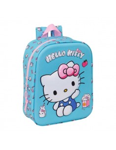 Safta Hello Kitty Mochila Guarderia 3D - 6L - Cremallera - Asa de Mano - 22x27x10cm - Color Azul Claro