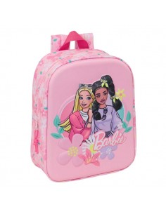 Safta Barbie Mochila Guarderia 3D - 6L - Cremallera - Asa de Mano - 22x27x10cm - Color Rosa