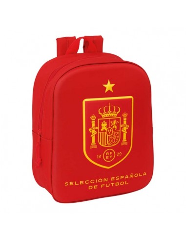 Safta Seleccion Espanola de Futbol Mochila Guarderia 3D - 6L - Cremallera - Asa de Mano - 22x27x10cm - Color Rojo
