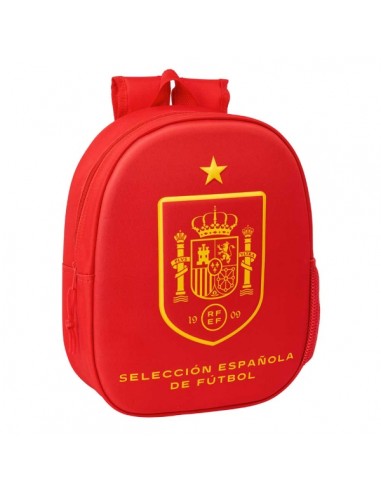 Safta Seleccion Espanola de Futbol Mochila 3D - Portabotellas - Hombreras Acolchadas - Asa de Mano Superior - 27x33x10cm -