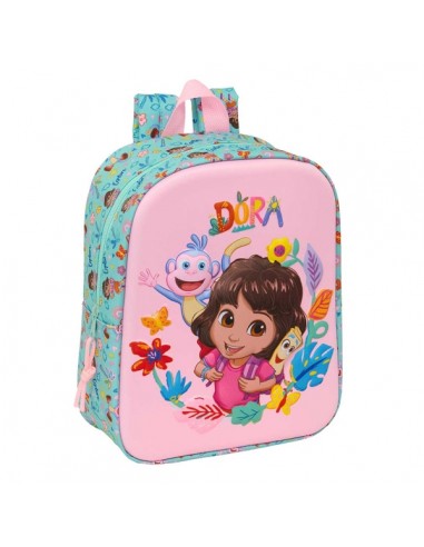 Safta Dora Mochila Guarderia 3D - 6L - Cremallera - Asa de Mano - 22x27x10cm - Color Turquesa Claro