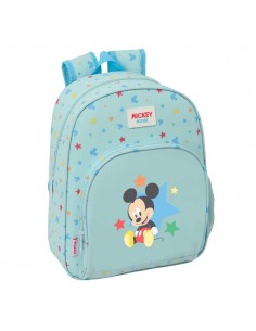 Safta Mickey Mouse Baby Mochila Infantil - Portabotellas - Bolsillo Frontal - Asa de Mano - Adaptable a Carro - Hombreras