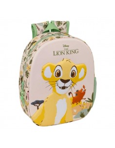 Safta el Rey Leon Mochila 3D - Portabotellas - Hombreras Acolchadas - Asa de Mano Superior - 27x33x10cm - Color Melocoton