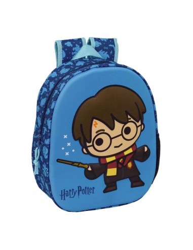 Safta Harry Potter Mochila 3D - Portabotellas - Hombreras Acolchadas - Asa de Mano Superior - 27x33x10cm - Color Azul