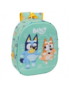 Safta Bluey Mochila 3D - Portabotellas - Hombreras Acolchadas - Asa de Mano Superior - 27x33x10cm - Color Menta