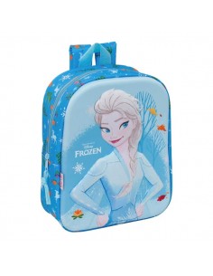 Safta Frozen 3D Mochila Guarderia 3D - 6L - Cremallera - Asa de Mano - 22x27x10cm - Color Azul Claro