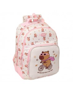 Safta Capibara Mochila - Adaptable a Carro - Bolsillo Frontal - Portabotellas - Cremallera con Doble Tirador - Asa de Mano -