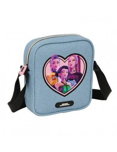Safta K-Pop Demon Hunters Huntr X Bolsito con Bandolera Ajustable - Compacto - Cierre con Cremallera - 16x18x4cm - Color Azul