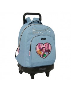 Safta K-Pop Demon Hunters Huntr X Mochila con Carro - Extraible - 33L - Portabotellas - Tarjeta de Identificacion Personal -
