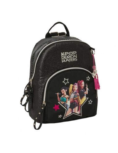 Safta K-Pop Demon Hunters Energy Mini Mochila - Bolsillo Frontal y Trasero - Cremallera - Hombreras Ajustables - Asa Superior
