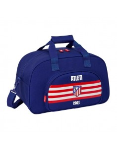 Safta Atletico de Madrid Bolsa de Deporte - Bandolera Ajustable - Bolsillo Frontal - Fondo Semirigido Extraible - Cremallera