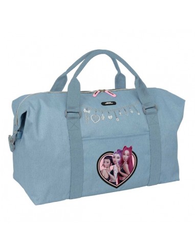 Safta K-Pop Demon Hunters Huntr X Bolsa de Fin de Semana - Bandolera Ajustable - Bolsillo Frontal - Cremallera Bidireccional