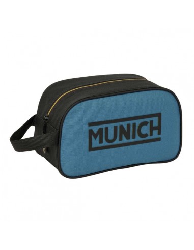 Safta Munich Neceser - Adaptable a Carro - Asa de Mano Lateral - 26x15x12cm - Color Negro y Azul