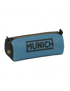 Safta Munich Portatodo - 1 Compartimento con Cremallera - 21x8x7cm - Color Negro y Azul