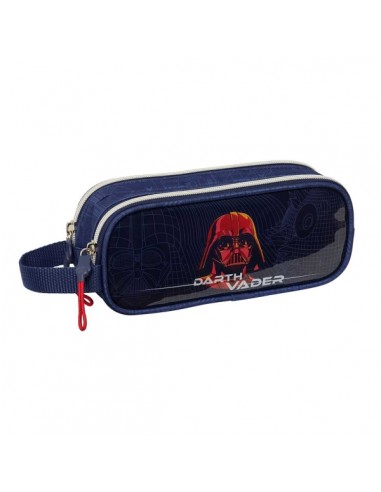 Safta Star Wars Portatodo - 2 Compartimentos con Cremallera - Asa Lateral - Capacidad 1L - 21x8x6cm - Color Azul Marino