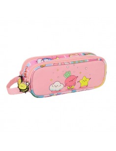 Safta Mr. Wonderful Comic Portatodo - 2 Compartimentos con Cremallera - Asa Lateral - Capacidad 1L - 21x8x6cm - Color Rosa