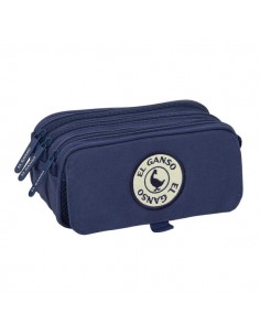 Safta el Ganso Jeans Portatodo - 3 Compartimentos con Cremallera - Cinta Trasera Adaptable - Bolsillo Frontal de Rejilla con