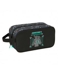 Safta Minecraft Screen Zapatillero Mediano - Capacidad 6L - Asa de Mano Lateral - 29x15x14cm - Color Negro