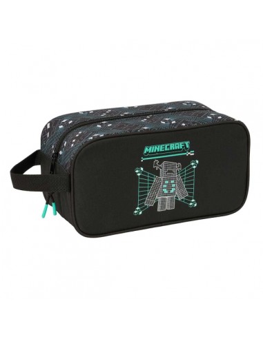 Safta Minecraft Screen Zapatillero Mediano - Capacidad 6L - Asa de Mano Lateral - 29x15x14cm - Color Negro