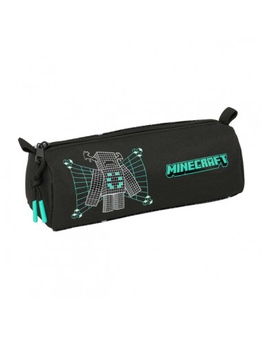 Safta Minecraft Screen Portatodo - 1 Compartimento con Cremallera - 21x8x7cm - Color Negro