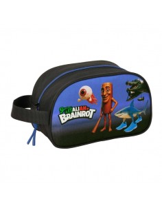 Safta Brainrot Neceser - Adaptable a Carro - Asa de Mano Lateral - 26x15x12cm - Color Negro y Azul