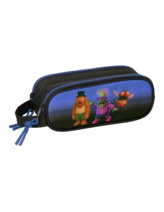 Safta Brainrot Portatodo - 2 Compartimentos con Cremallera - Asa Lateral - Capacidad 1L - 21x8x6cm - Color Negro y Azul