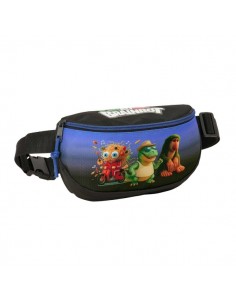 Safta Brainrot Bolsa de Cintura - Cremallera - Cintas Ajustables - Cierre de PVC - 23x14x9cm - Color Negro y Azul