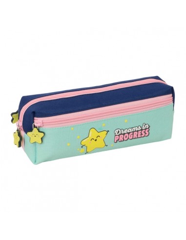 Safta Mr. Wonderful Estrella Portatodo - 3 Compartimentos con Cremallera - Goma Elastica - Compacto - 22x8.5x6cm - Color