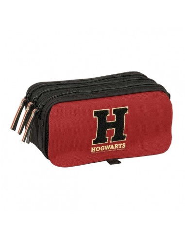 Safta Harry Potter Hogwarts Portatodo - 3 Compartimentos con Cremallera - Cinta Trasera Adaptable - Bolsillo Frontal de